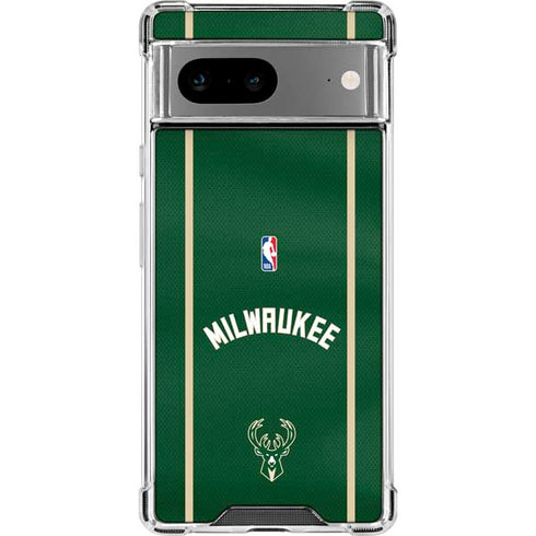 NBA Milwaukee Bucks Jersey Google Pixel 8 Clear Case